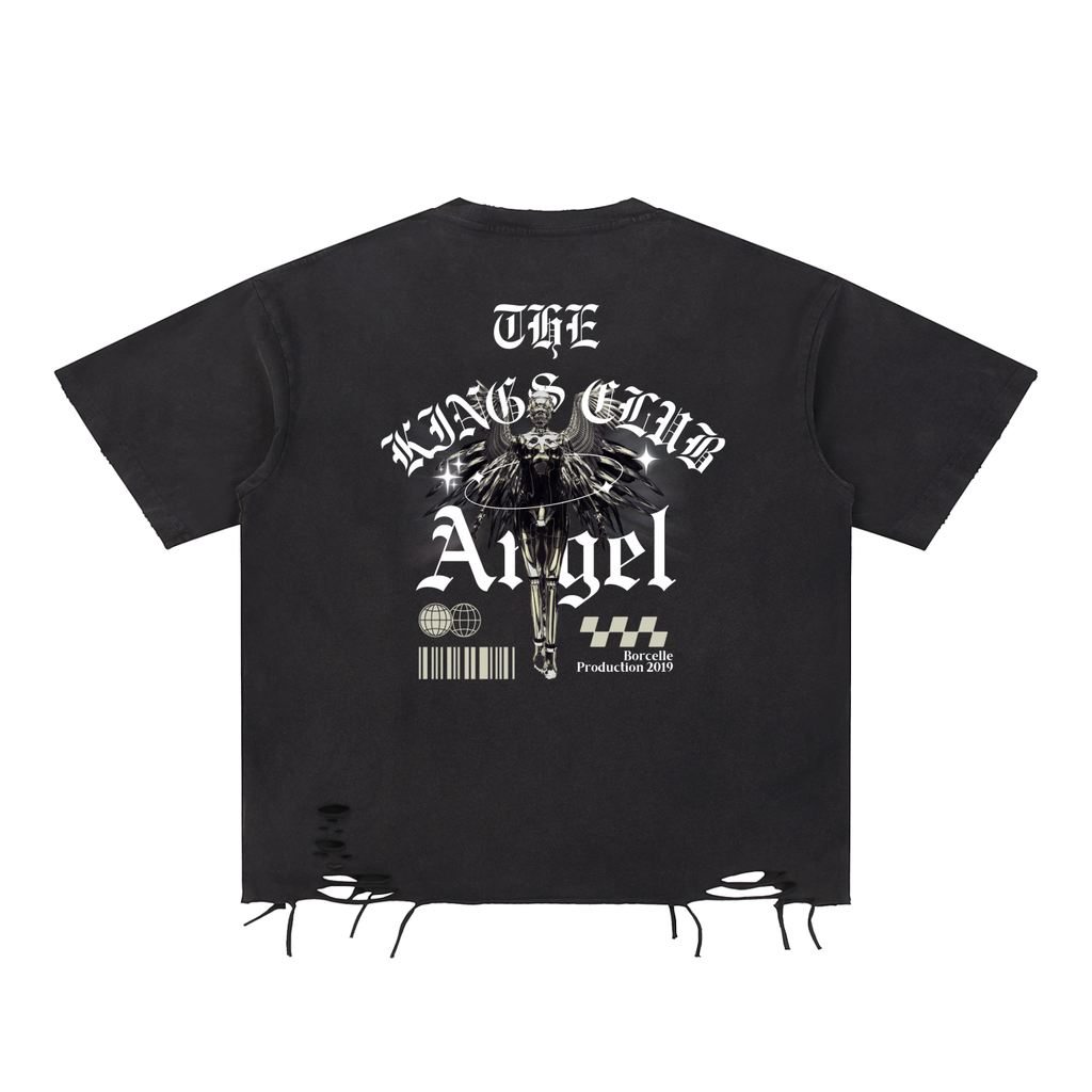 Crown Snow Washed Raw-Hem Tee