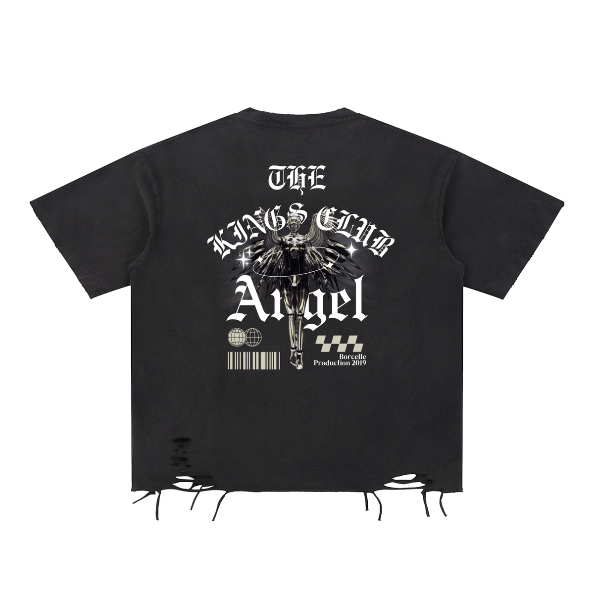 Crown Snow Washed Raw-Hem Tee