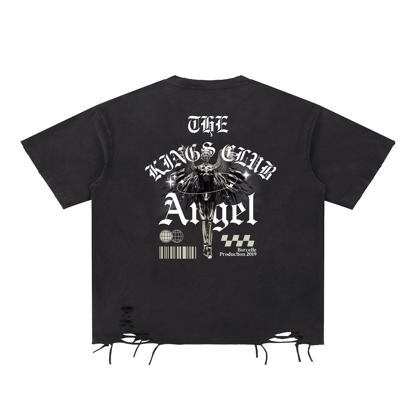 Crown Snow Washed Raw-Hem Tee