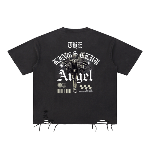 Crown Snow Washed Raw-Hem Tee