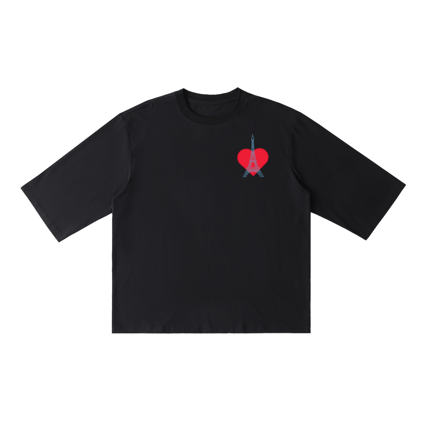 Heart of Paris Half Sleeve Ribbed Tee
